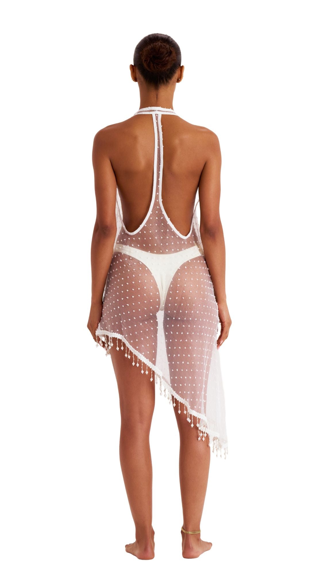 Sheer Organza Dot Slip Dress
