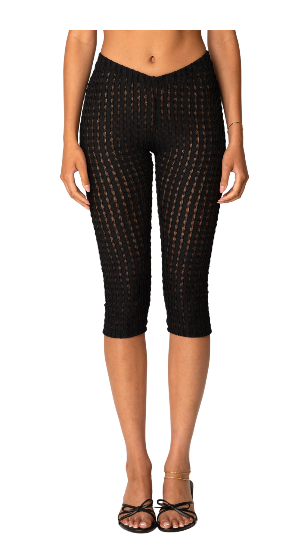 Stretch Lace Capri Pants
